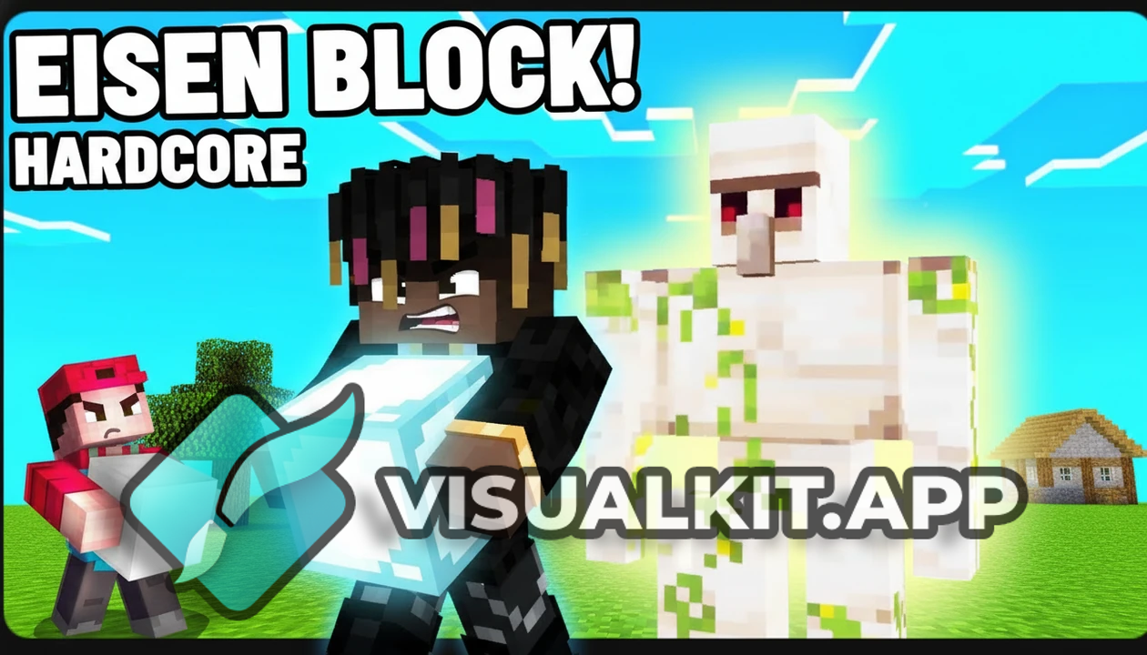 Minecraft Hardcore Thumbnail: Ich halte Eisenblock in Hand