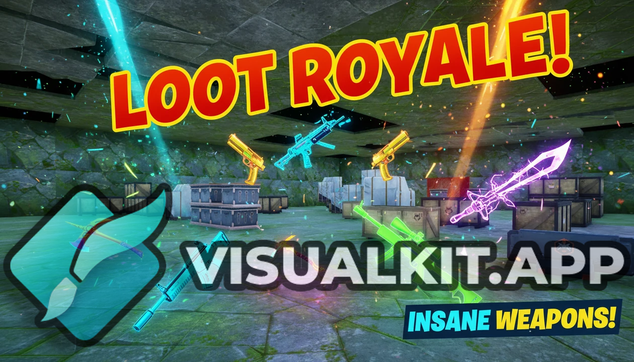 Fortnite Screenshot Background — Vibrant Colorful, Guns, No Faces