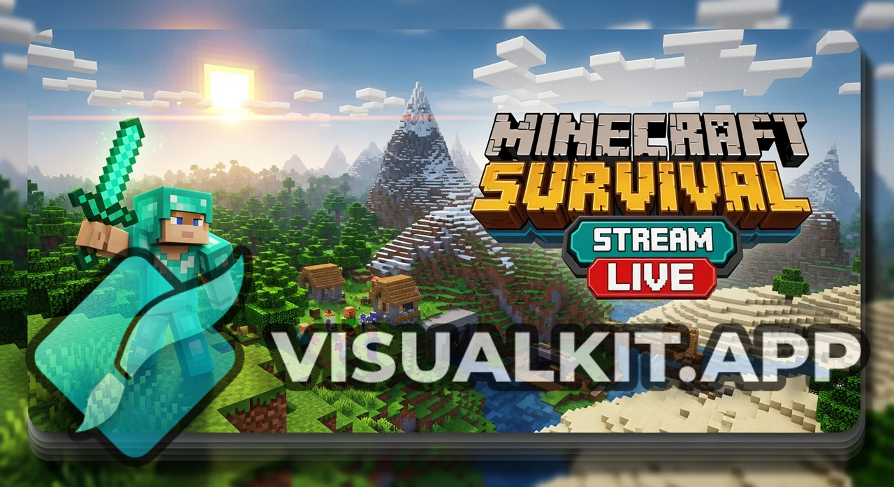 Apenas Stream - thumbnail permanente para live Minecraft Survival