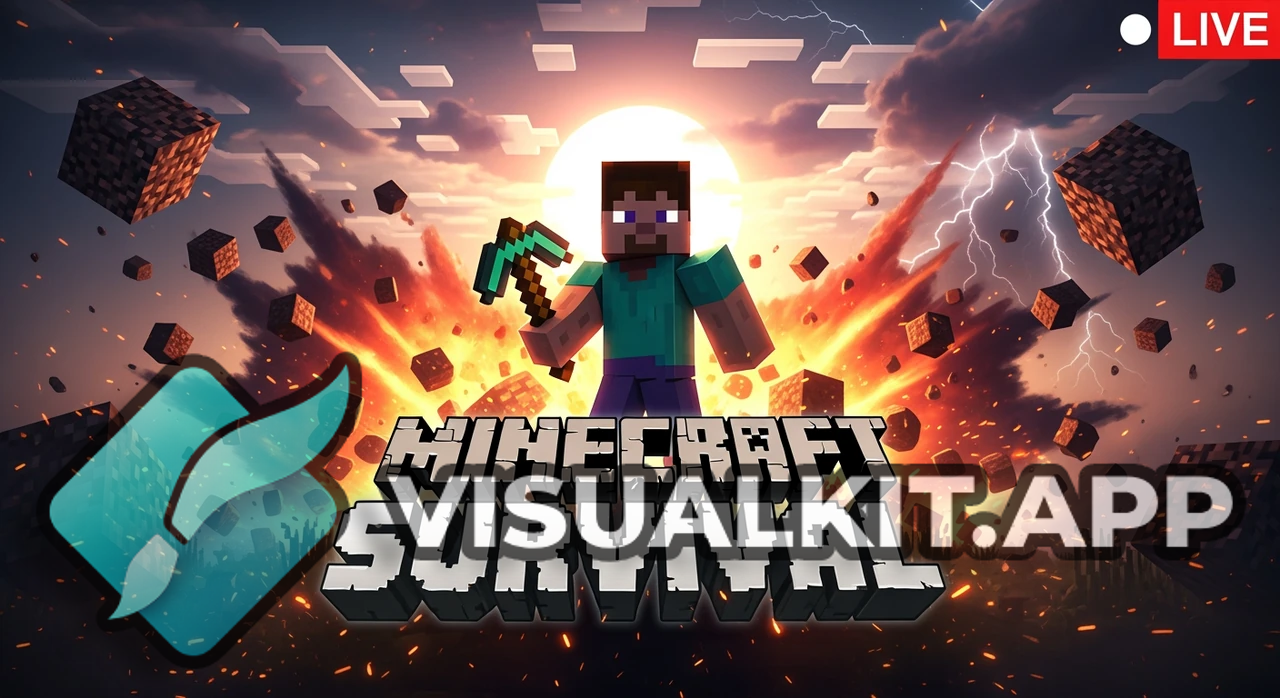 Apenas Stream - thumbnail permanente para live Minecraft Survival