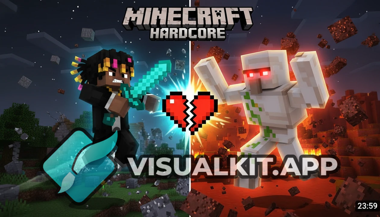 Minecraft Hadcore - Epic One-Life Survival Thumbnail with Player