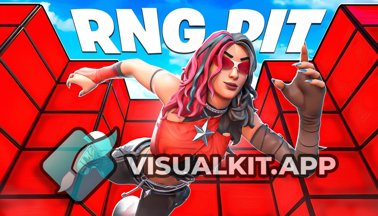 Fortnite RNG PIT: Vibrant red-cube pit with leaping punk girl