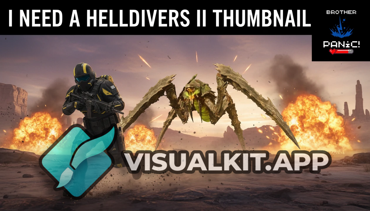 Minecraft Helldivers II Thumbnail: Soldier Runs From Monster