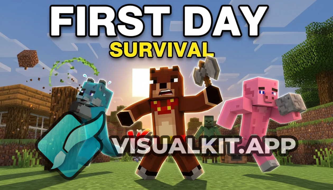 First Day in Minecraft Survival World — Epic Starter Build
