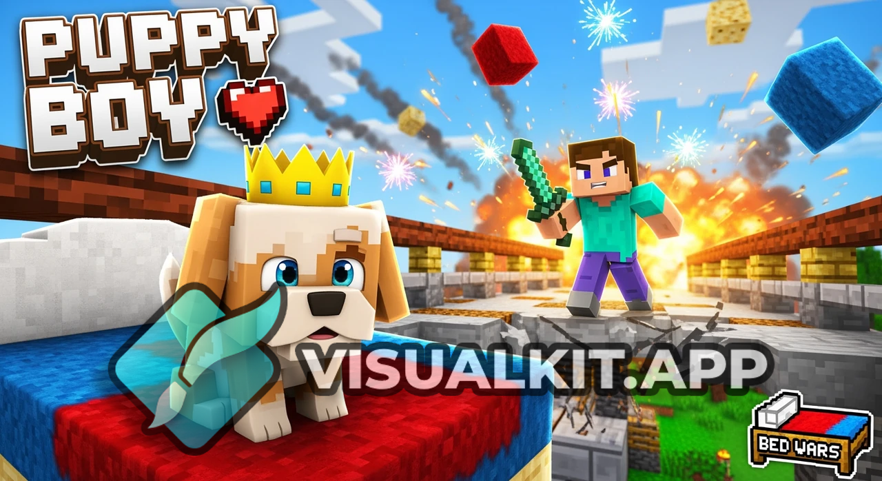 We Trained a PUPPY BOY in Minecraft Hypixel Bedwars - Cute Win