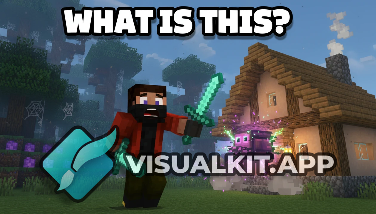Minecraft 3D Thumbnail: Foggy Forest, Glitched Command Block