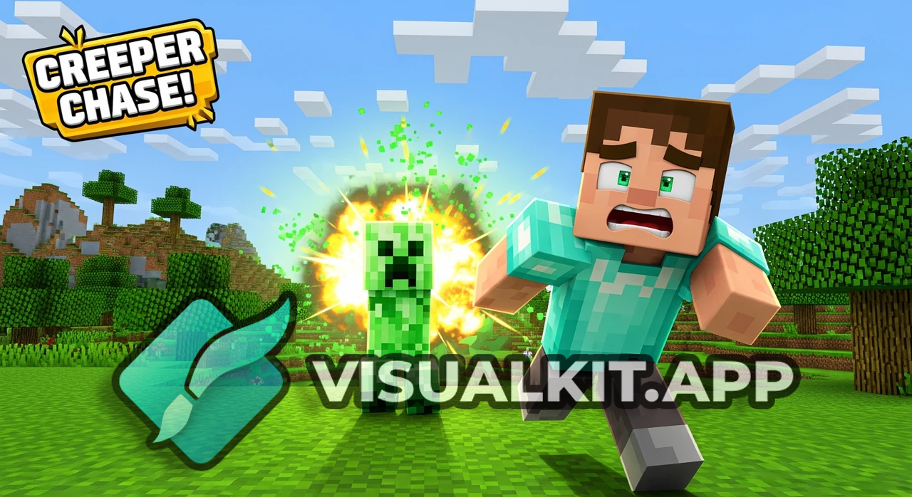 Creeper Chasing a Minecraft Player - Close Call Thumbnail
