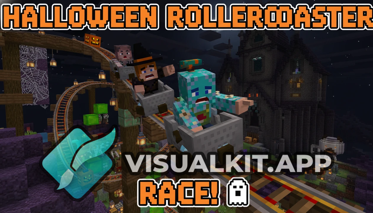 Riding Skizzlecraft's Halloween Rollercoaster | Minecraft
