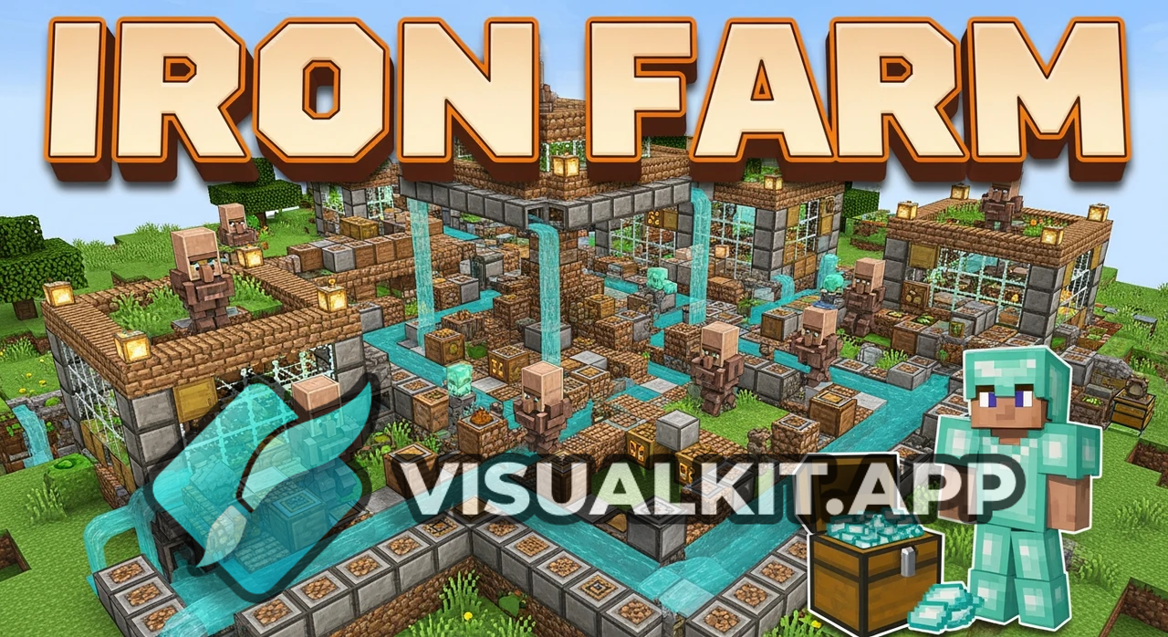 Building an Iron Farm - Giant Minecraft Villager Iron Farm