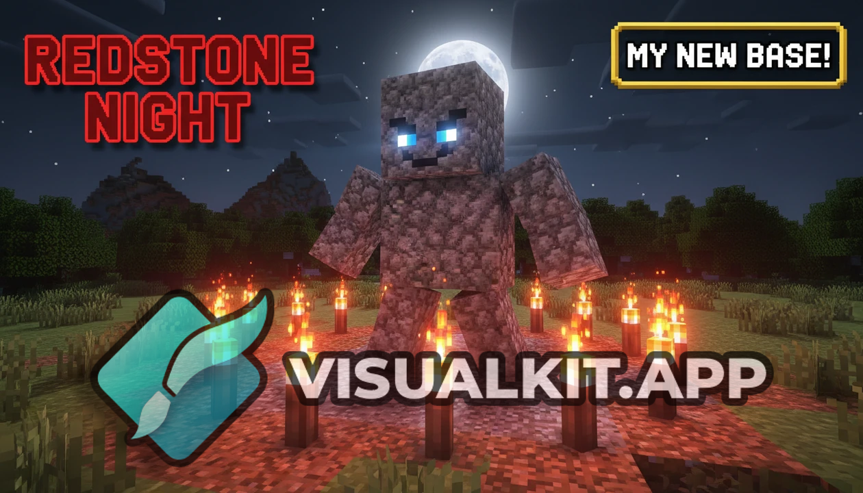 Me in The End at Night Surrounded by Redstone Torches