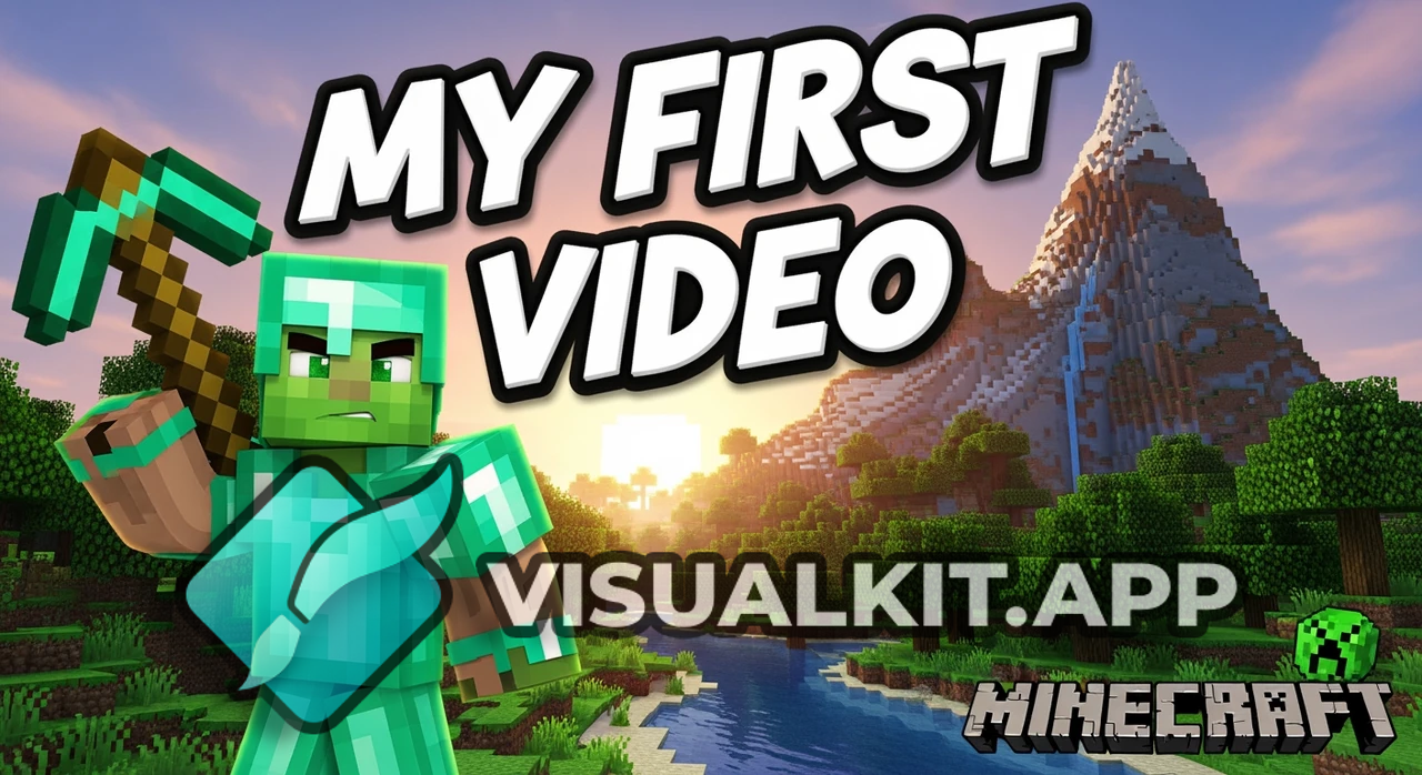 Minecraft First Video Thumbnail - Green Skin Spotlight