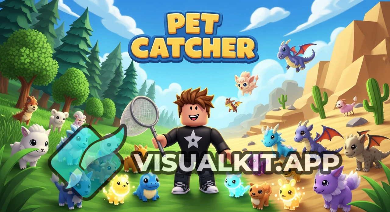 Create Colorful Pet Catcher Roblox Thumbnail: Cozy Adventure