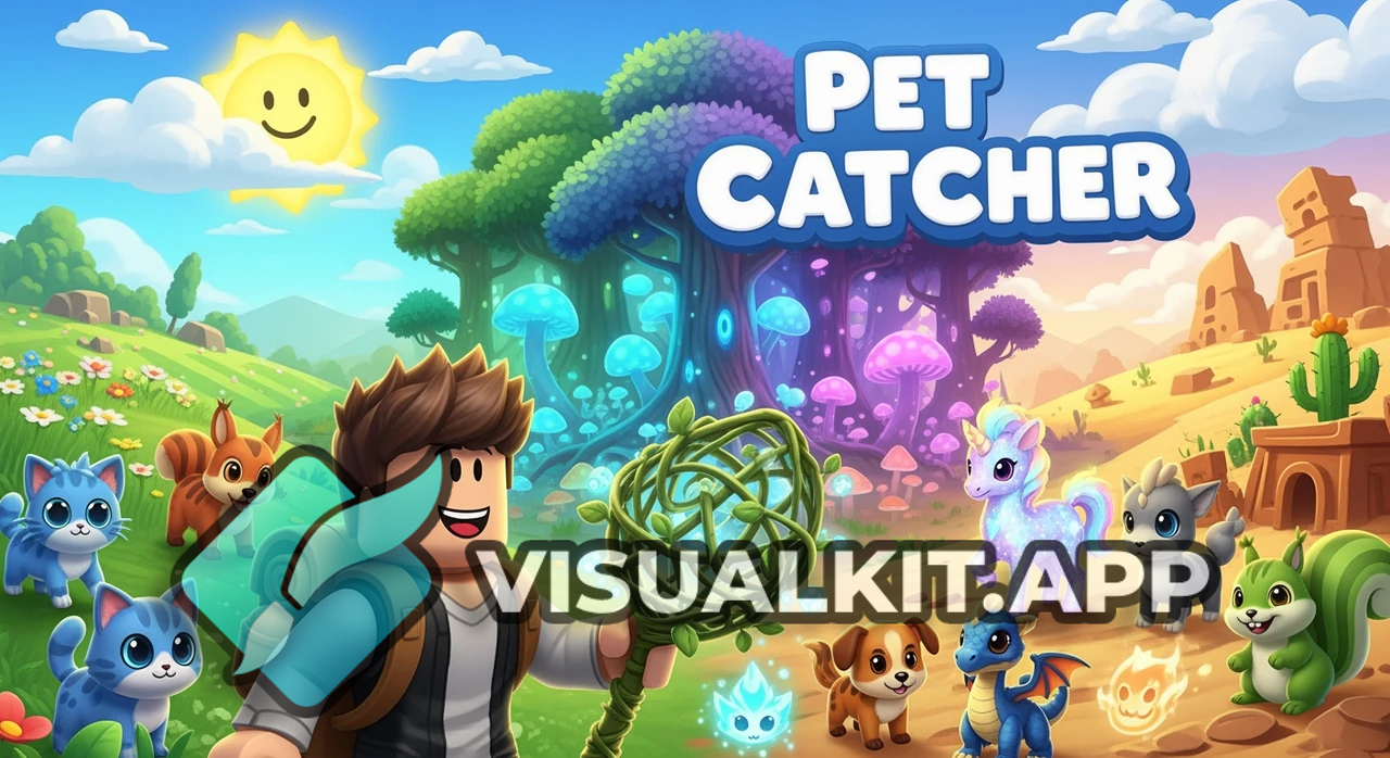 Create Colorful Pet Catcher Roblox Thumbnail: Cozy Adventure
