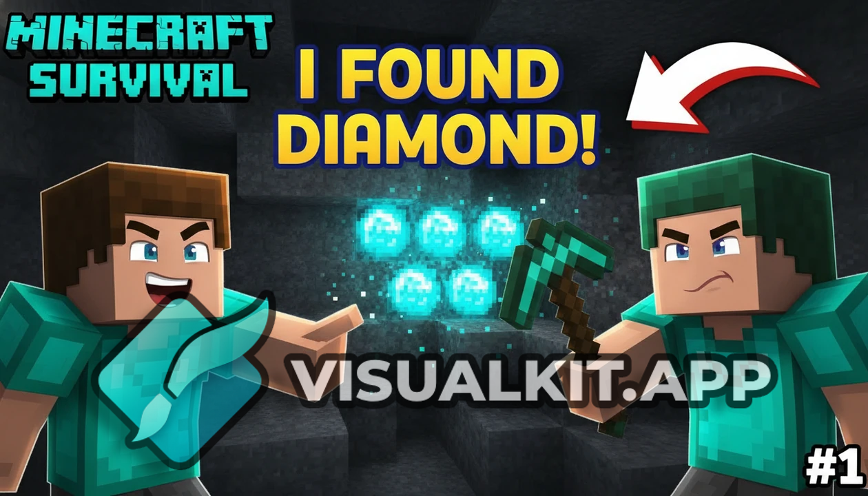 MINECRAFT SURVIVAL I Found Diamond in 1st Video — Epic!