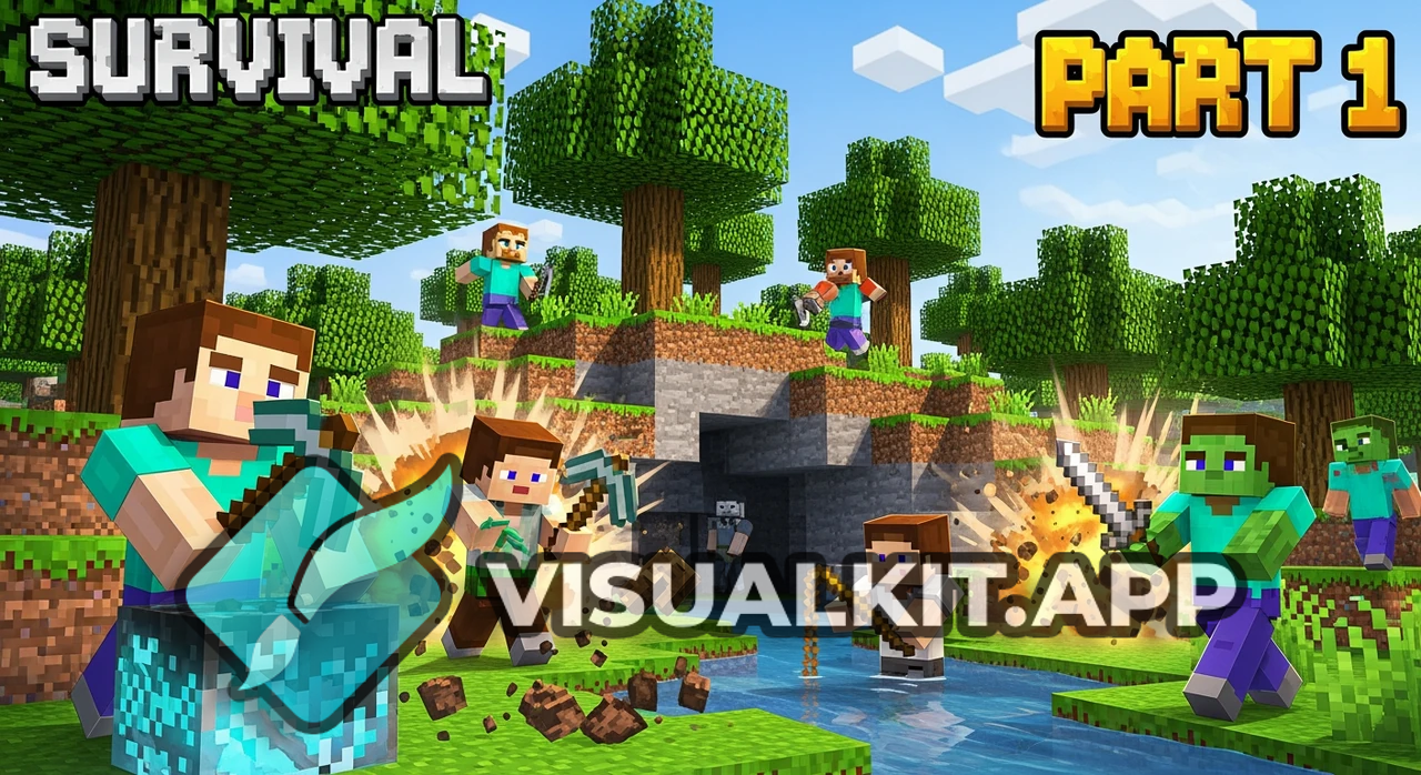 ماینکرافتی survivel — تصویر thumbnail با 'part1' و چند بازیکن