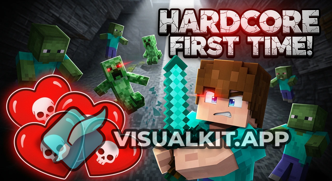 Minecraft Hardcore First Time! Red Hearts, Diamond Sword