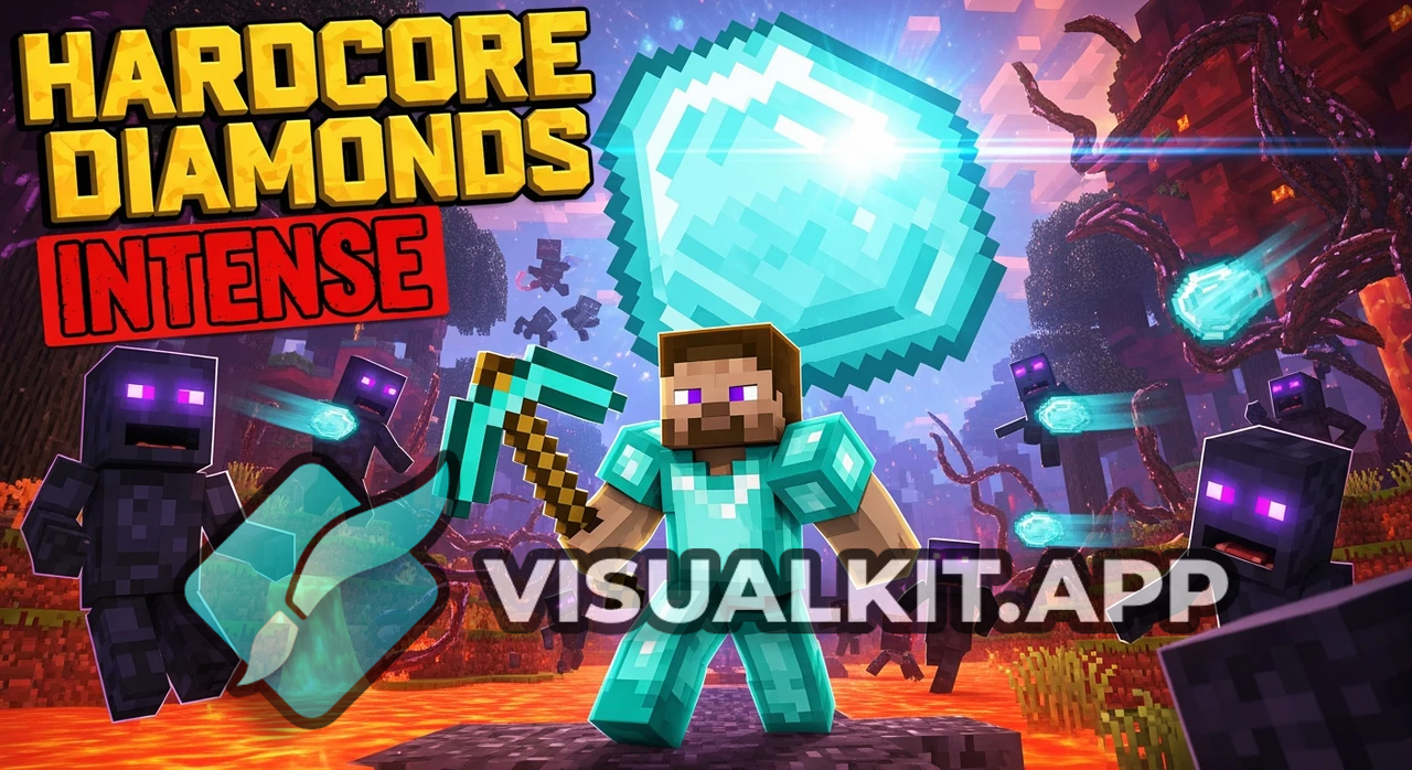 Hardcore Diamonds Nether Endermen — Intense 1v3 Fight