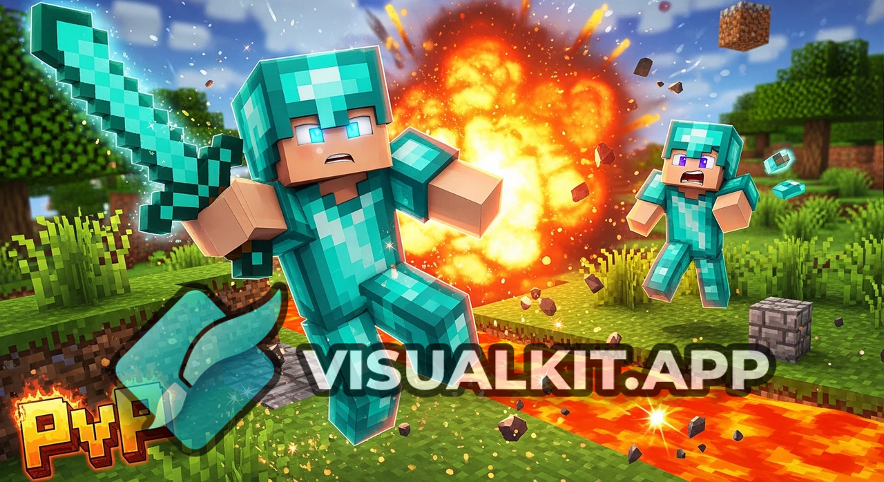 Pvp thambnel for Minecraft - Epic PvP Duel Thumbnail Design