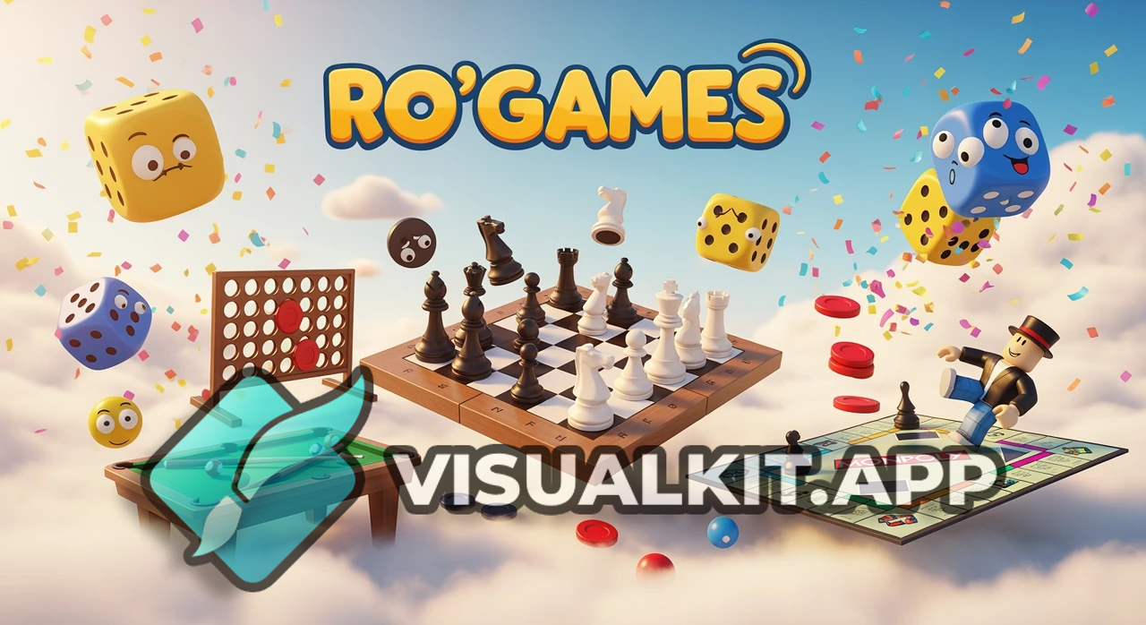 RO'GAMES Roblox Banner: Floating Chessboard & Tabletop Games