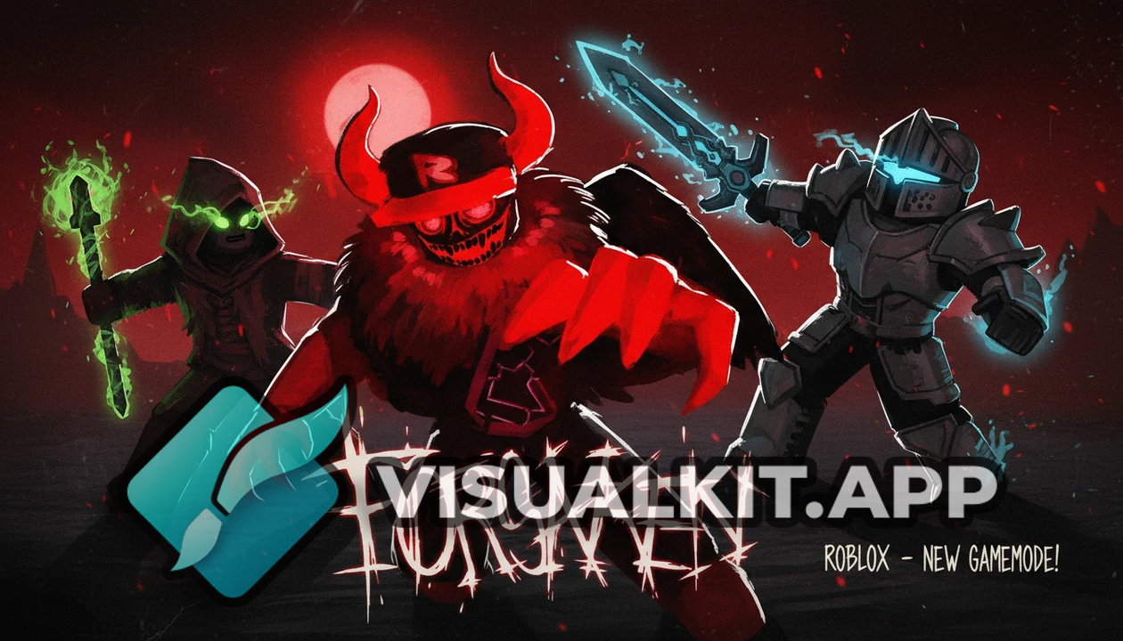 FORSAKEN Roblox Thumbnail - Haunted Castle Character Close-Up