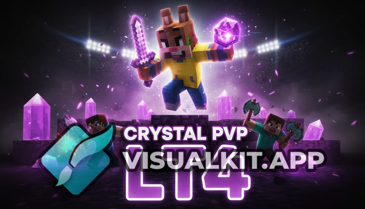 Crystal PvP Montage — lt4 Minecraft Skin Reveal (Cinematic Poster)