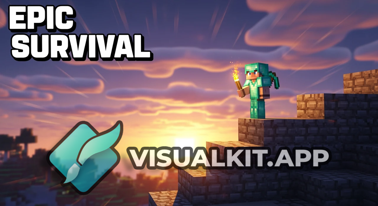 Minecraft: Player on cobblestone staircase edge holding torch