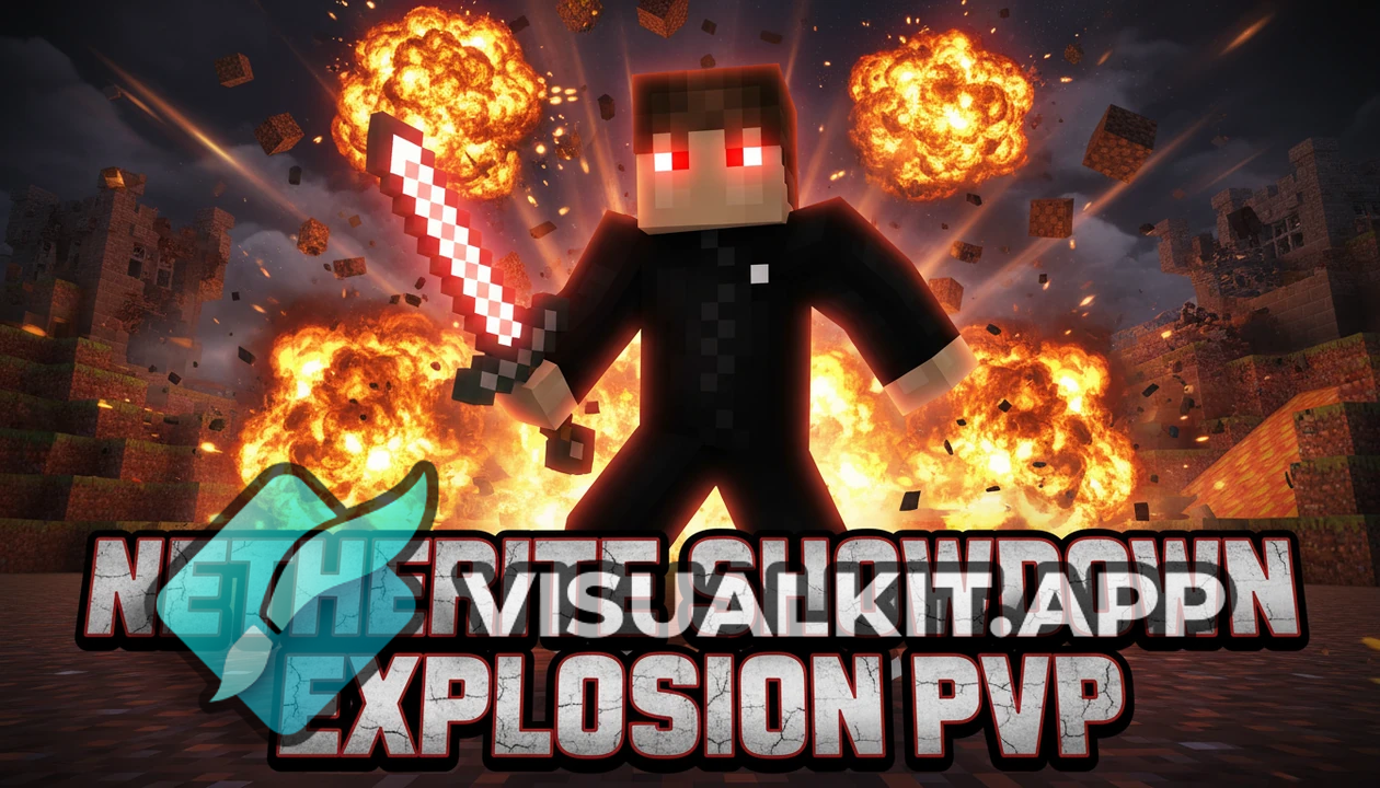 Minecraft Cinematic Thumbnail: Skin with Netherite Sword & Red Eyes
