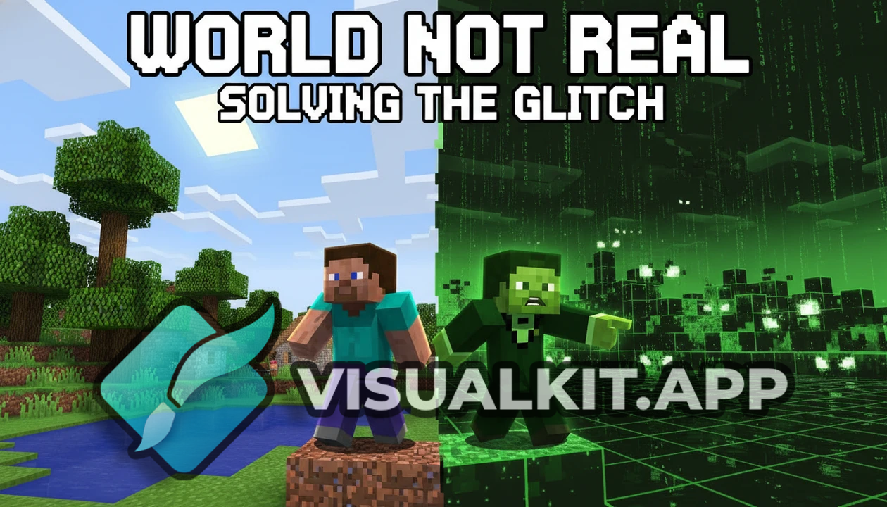 Minecraft Mystery: Half-Matrix World with Character Staring