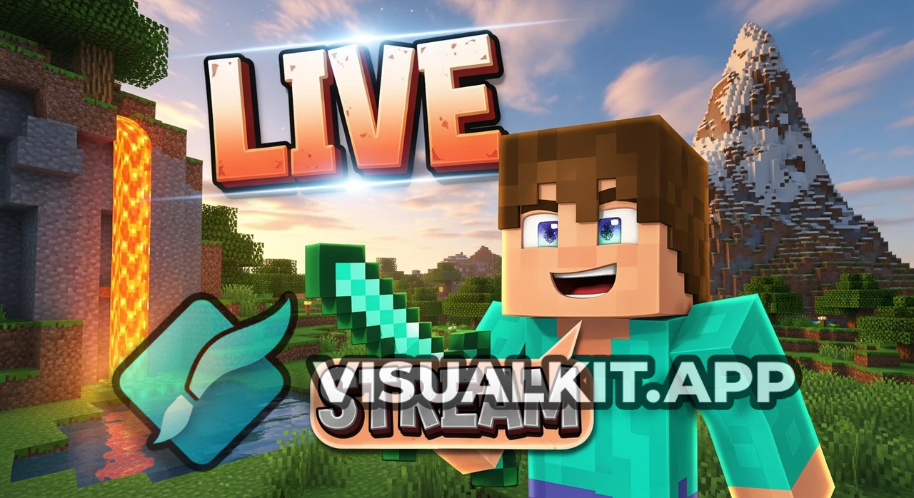 Live stream: Minecraft LIVE thumbnail — avatar, diamond sword