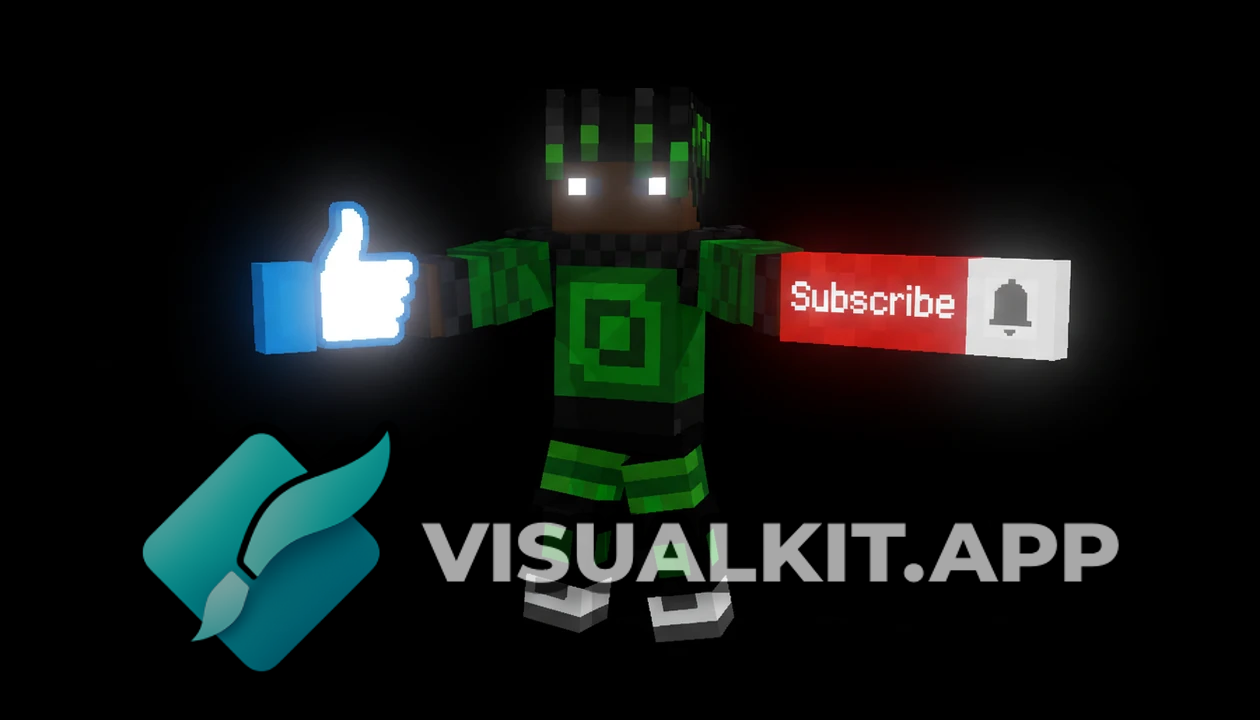 Minecraft: just him holding the Like & Subscribe buttons