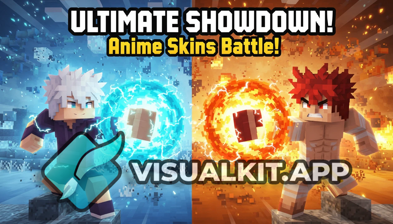 Minecraft Thumbnail - Put Two Skins in Sukuna & Gojo Pose