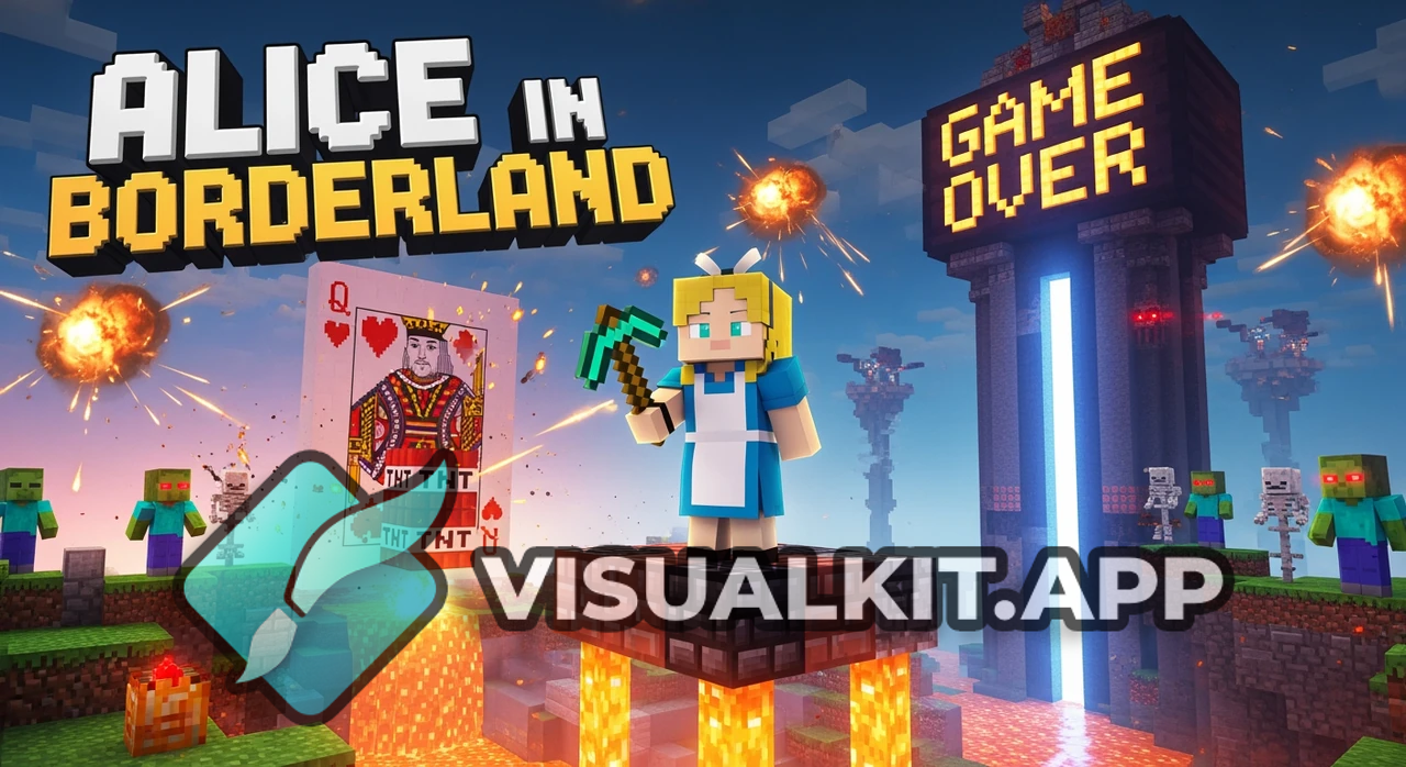 Minecraft Alice in Borderland Thumbnail — Survival Arena Scene