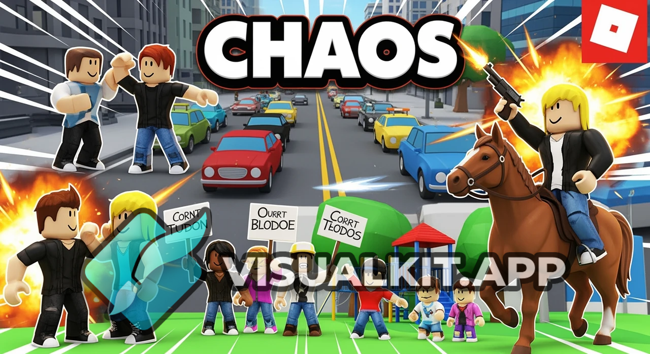 Roblox Chaos: Car Driving, Protesting, Horse Rider with Gun & Kids