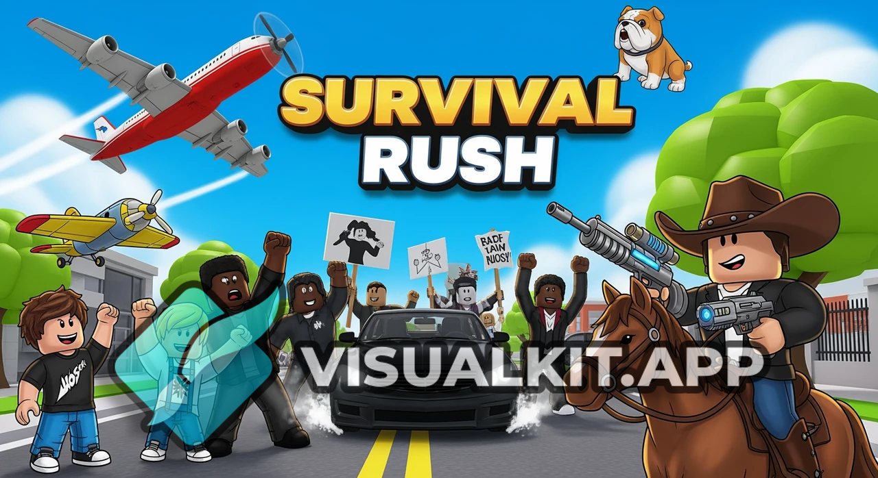 Roblox Survival Rush: Car Chase, Protest & Horseman