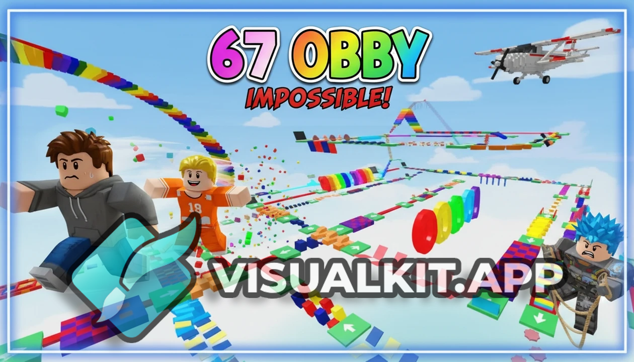 67 Obby Roblox Thumbnail — Face-Blend Obby Challenge