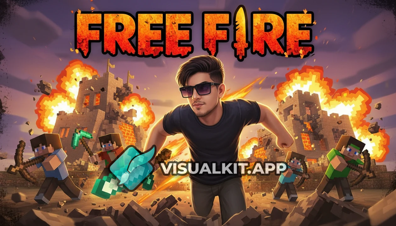 Free fire in Minecraft: Epic PvP Crossover Thumbnail Reveal