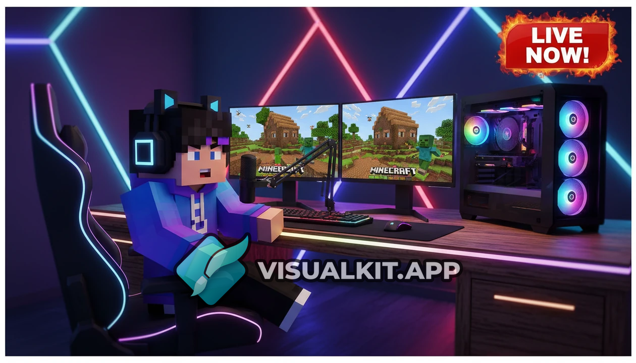 these chatacture at RGB Gaming Desk - Minecraft LIVE NOW!