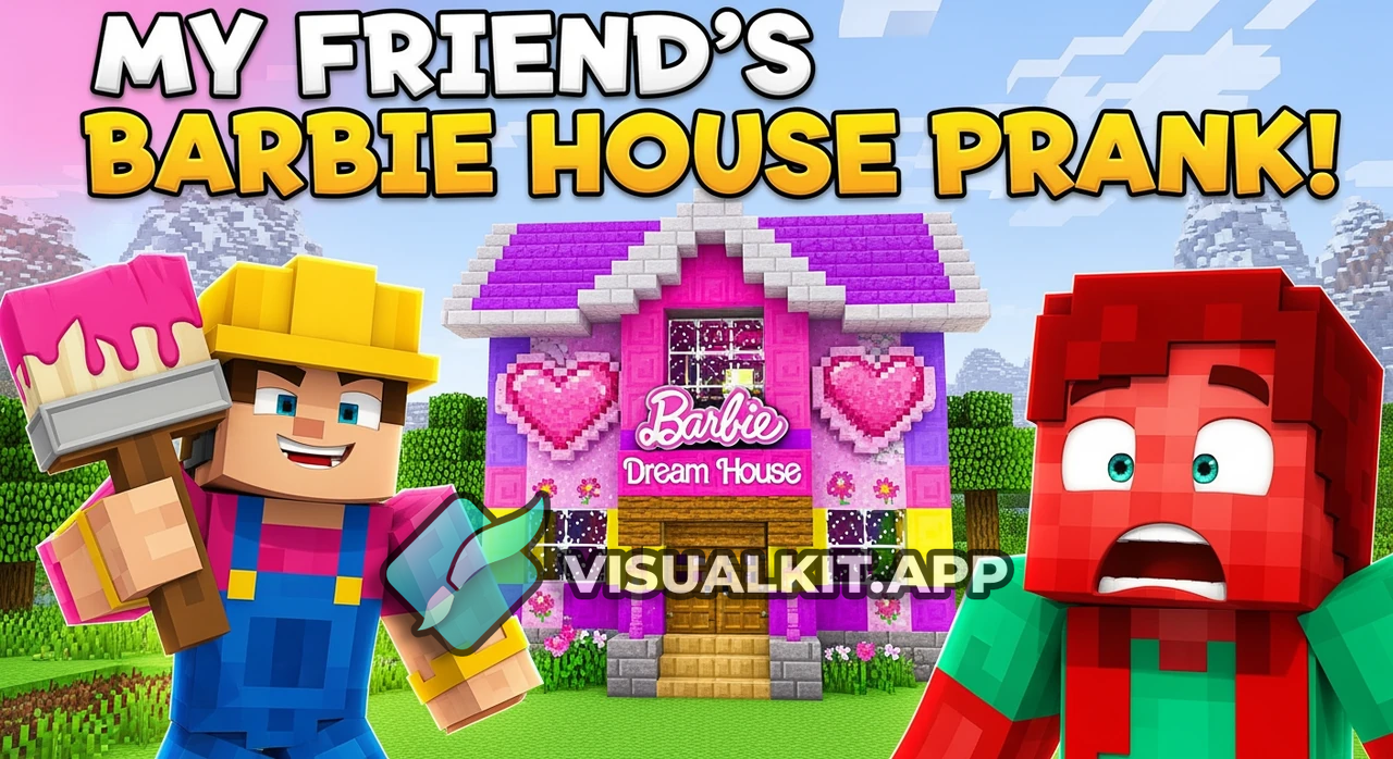 Minecraft: Man Turns Friend's House into Barbie House (Red)