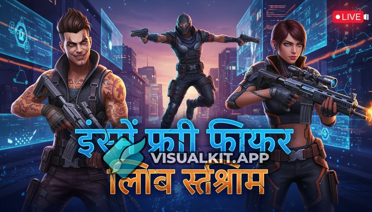 Free Fire थंबनेल: इसमें लाइव स्ट्रीम लिखना है — एकदम बढ़िया