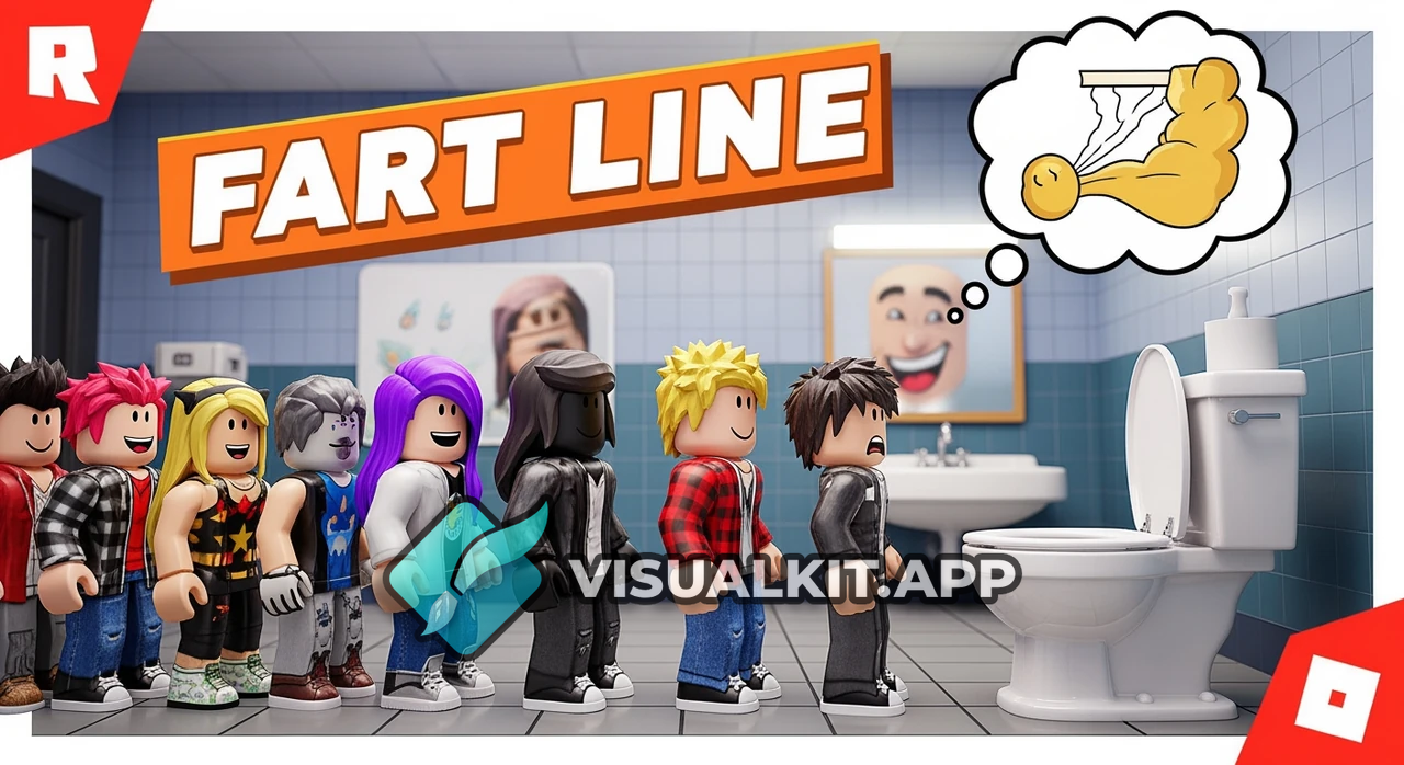 Roblox Fart Line in Bathroom — Characters by Giant Toilet