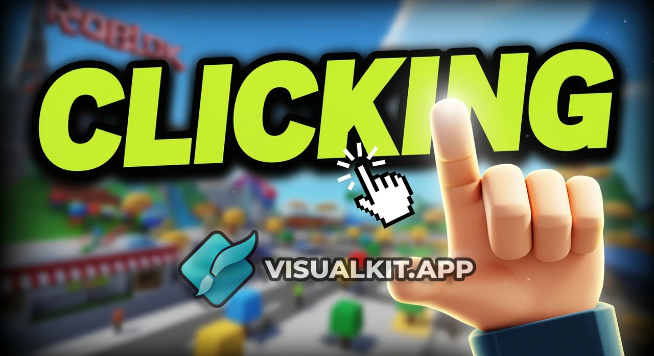 Roblox 'clicking' Tutorial Thumbnail — Animated Click UI