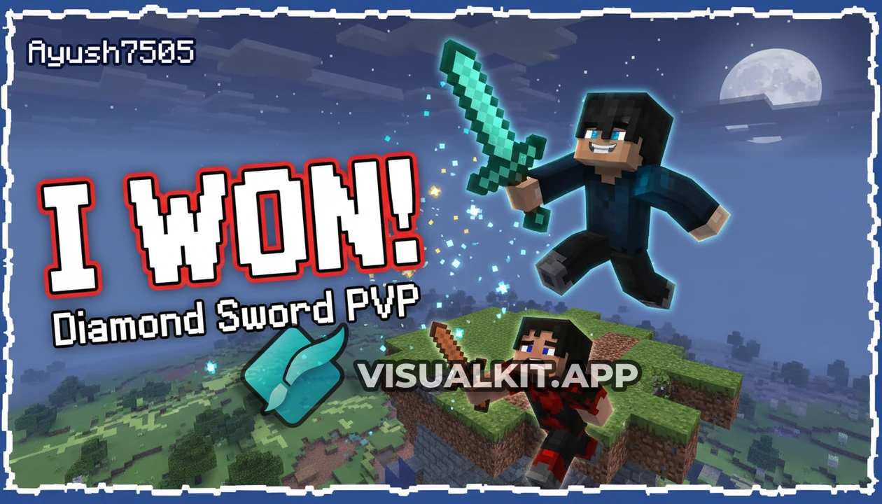 Holding a Diamond Sword — PvP Win in Minecraft Fight