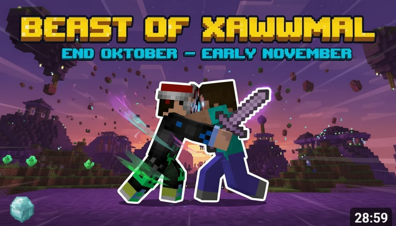 beast of xawwmal end oktober - early november | Minecraft hug scene