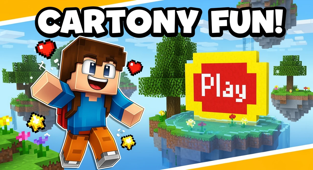 Make me a thumbnail for my roblox game and make it cartoony and fun