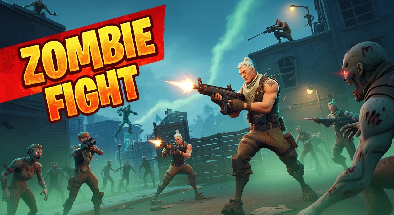 Fighting against zombies - YouTube thumbnail template