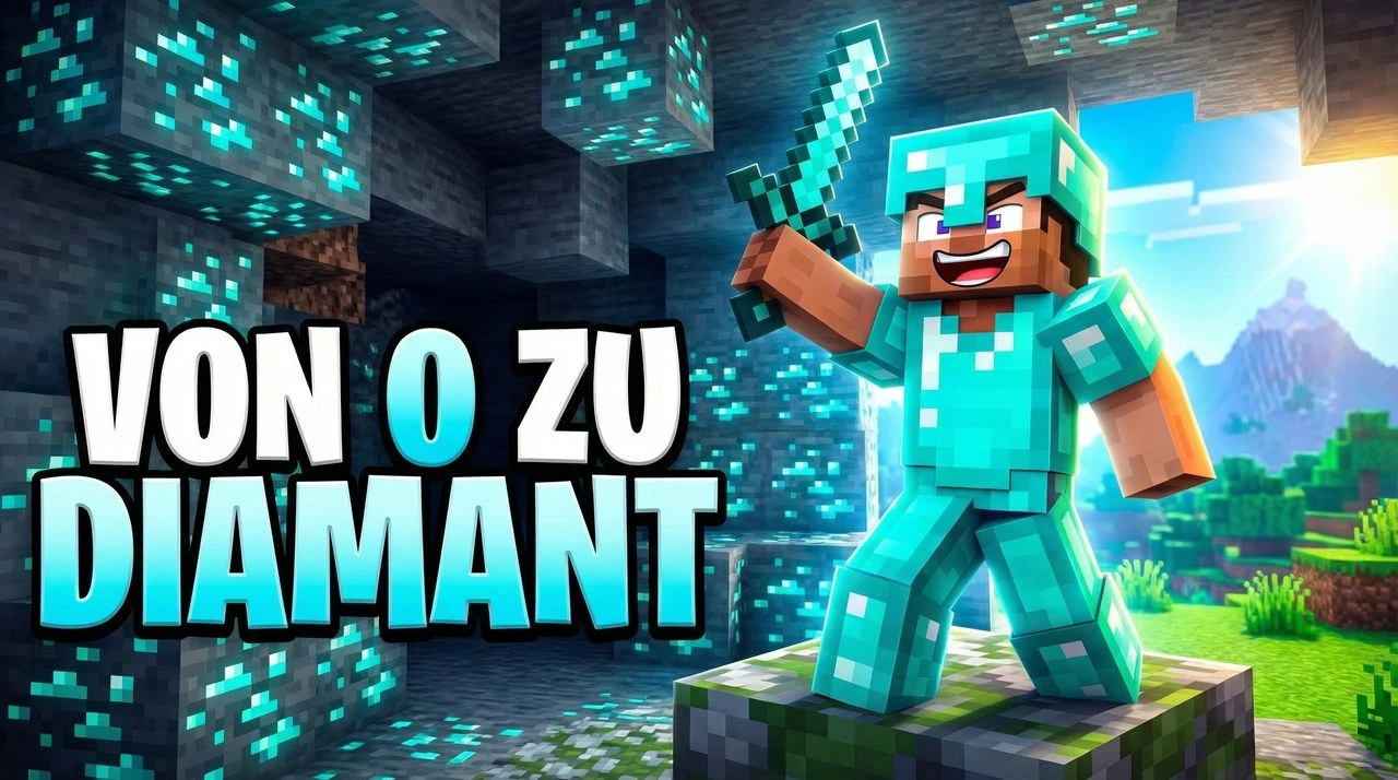 From Zero to Full Diamond! - gaming thumbnail template