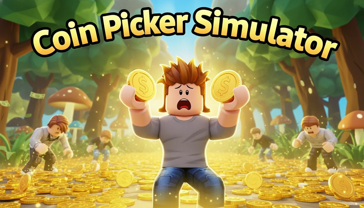 Coin Picker Simulation - gaming thumbnail template