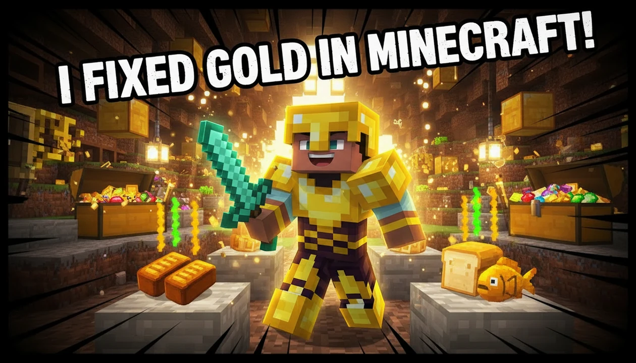 I Fixed Gold in Minecraft! - YouTube thumbnail template